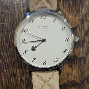 Kate Spade Beige Leather Strap Watch